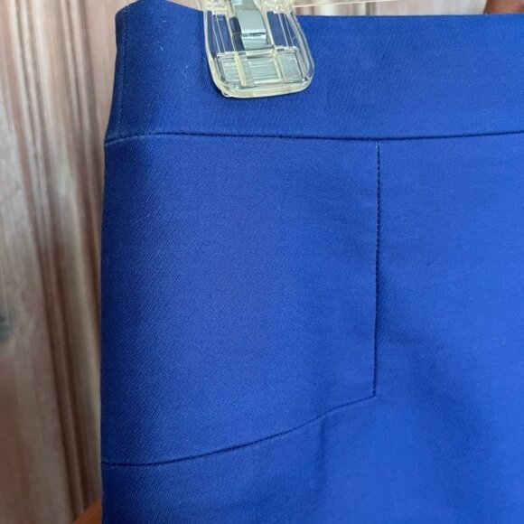 J. Crew Cotton Mini Skirt Sapphire Blue Preppy Office Like New Size 4 - Picture 3 of 8